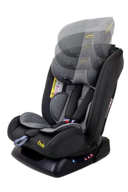 Scaun Auto Profesional Pentru Copil, Baby Jolie ENDO IDL Collection, 3 Grupe de Greutate 0-36 kg, Pozitie de Somn, Instalare In Fata si Spate, Centuri de Siguranta cu 5 Puncte, Tetiera Reglabila, Negru-Gri