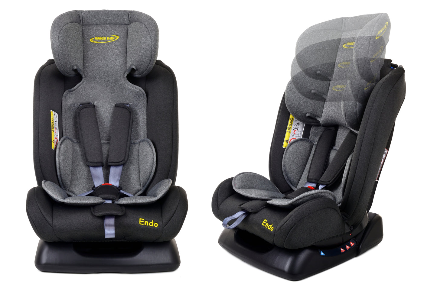 Scaun Auto Profesional Pentru Copil, Baby Jolie ENDO IDL Collection, 3 Grupe de Greutate 0-36 kg, Pozitie de Somn, Instalare In Fata si Spate, Centuri de Siguranta cu 5 Puncte, Tetiera Reglabila, Negru-Gri