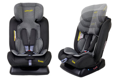 Scaun Auto Profesional Pentru Copil, Baby Jolie ENDO IDL Collection, 3 Grupe de Greutate 0-36 kg, Pozitie de Somn, Instalare In Fata si Spate, Centuri de Siguranta cu 5 Puncte, Tetiera Reglabila, Negru-Gri