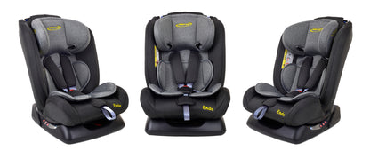 Scaun Auto Profesional Pentru Copil, Baby Jolie ENDO IDL Collection, 3 Grupe de Greutate 0-36 kg, Pozitie de Somn, Instalare In Fata si Spate, Centuri de Siguranta cu 5 Puncte, Tetiera Reglabila, Negru-Gri