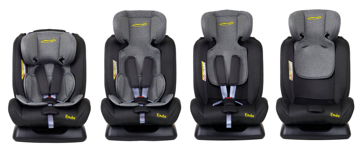 Scaun Auto Profesional Pentru Copil, Baby Jolie ENDO IDL Collection, 3 Grupe de Greutate 0-36 kg, Pozitie de Somn, Instalare In Fata si Spate, Centuri de Siguranta cu 5 Puncte, Tetiera Reglabila, Negru-Gri
