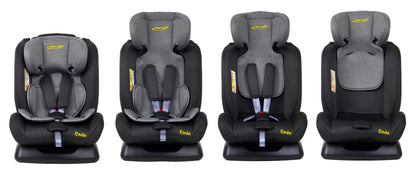 Scaun Auto Profesional Pentru Copil, Baby Jolie ENDO IDL Collection, 3 Grupe de Greutate 0-36 kg, Pozitie de Somn, Instalare In Fata si Spate, Centuri de Siguranta cu 5 Puncte, Tetiera Reglabila, Negru-Gri
