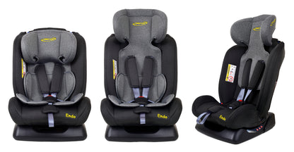 Scaun Auto Profesional Pentru Copil, Baby Jolie ENDO IDL Collection, 3 Grupe de Greutate 0-36 kg, Pozitie de Somn, Instalare In Fata si Spate, Centuri de Siguranta cu 5 Puncte, Tetiera Reglabila, Negru-Gri