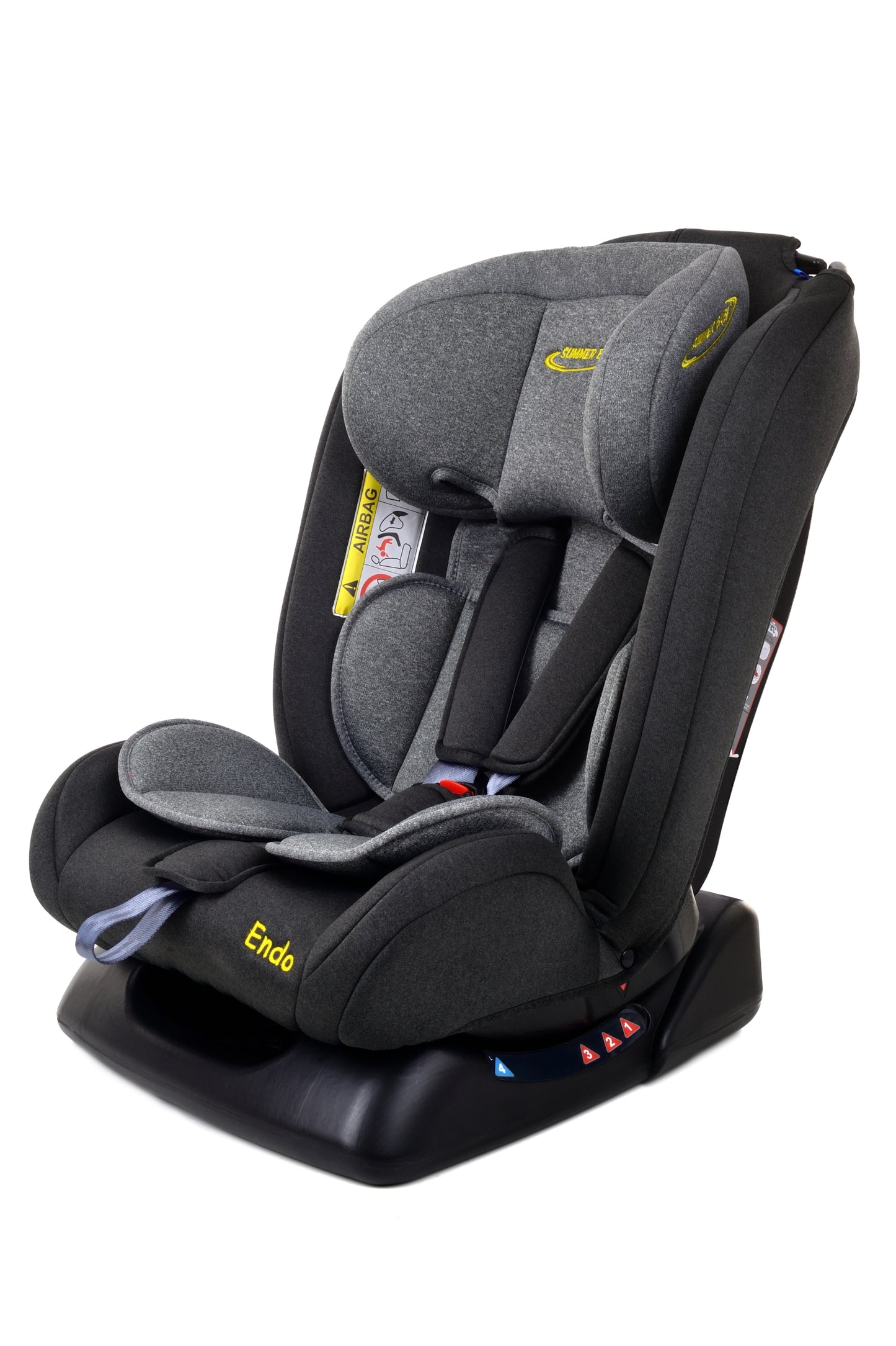 Scaun Auto Profesional Pentru Copil, Baby Jolie ENDO IDL Collection, 3 Grupe de Greutate 0-36 kg, Pozitie de Somn, Instalare In Fata si Spate, Centuri de Siguranta cu 5 Puncte, Tetiera Reglabila, Negru-Gri