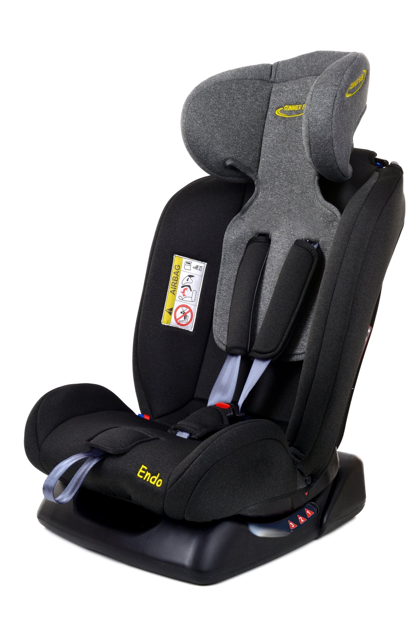 Scaun Auto Profesional Pentru Copil, Baby Jolie ENDO IDL Collection, 3 Grupe de Greutate 0-36 kg, Pozitie de Somn, Instalare In Fata si Spate, Centuri de Siguranta cu 5 Puncte, Tetiera Reglabila, Negru-Gri