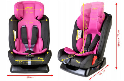 Scaun Auto Profesional Pentru Copil, Baby Jolie ENDO IDL Collection, 3 Grupe de Greutate 0-36 kg, Pozitie de Somn, Instalare In Fata si Spate, Centuri de Siguranta cu 5 Puncte, Tetiera Reglabila, Roz