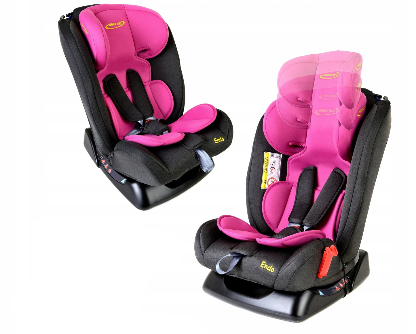 Scaun Auto Profesional Pentru Copil, Baby Jolie ENDO IDL Collection, 3 Grupe de Greutate 0-36 kg, Pozitie de Somn, Instalare In Fata si Spate, Centuri de Siguranta cu 5 Puncte, Tetiera Reglabila, Roz