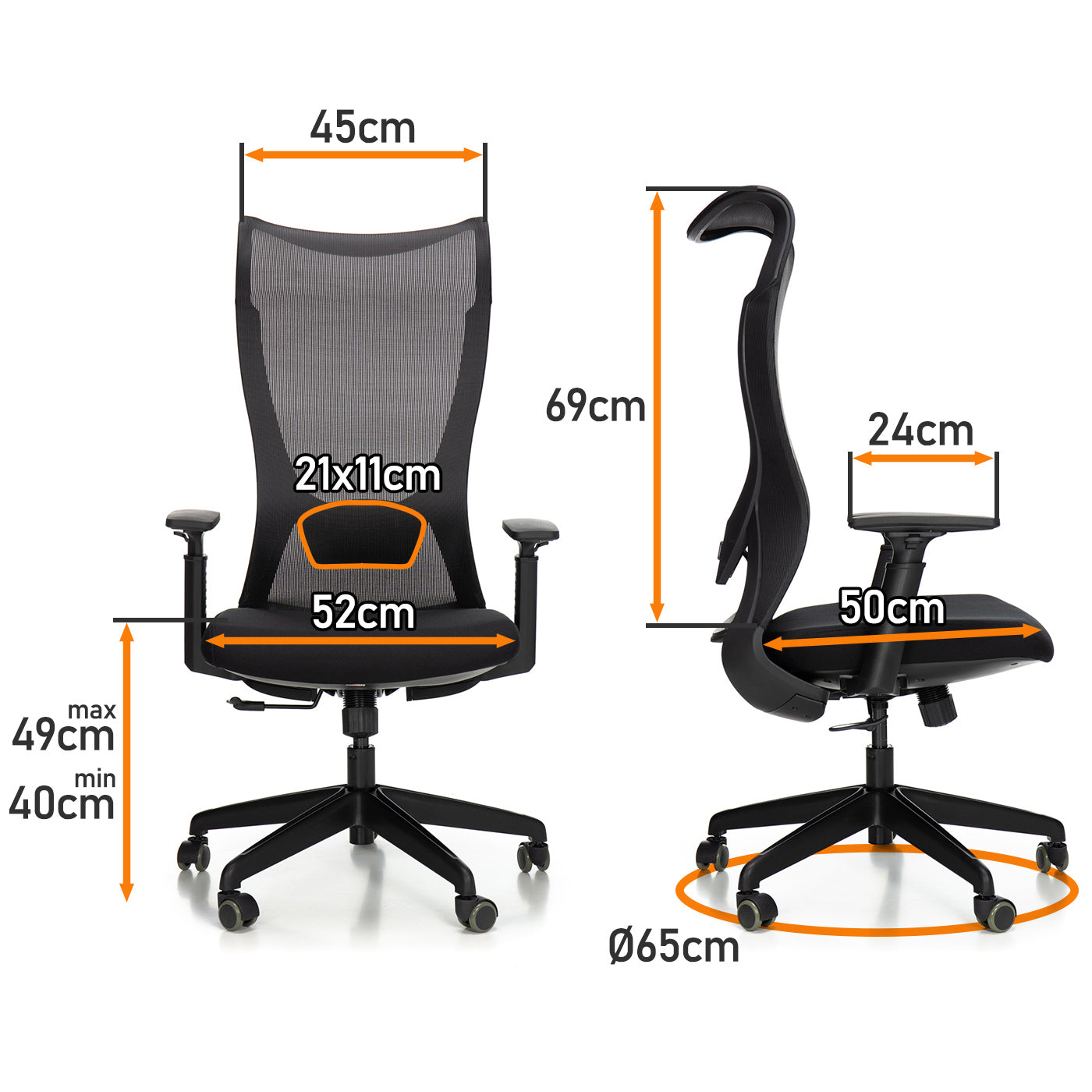 Scaun de Birou Ergonomic idealStore Confort Lux Ergo 960, Sezut din Spuma Confortabila, Spatar aerisit, Cotiere reglabile 2D, Spatarul poate fi inclinat pana la 130