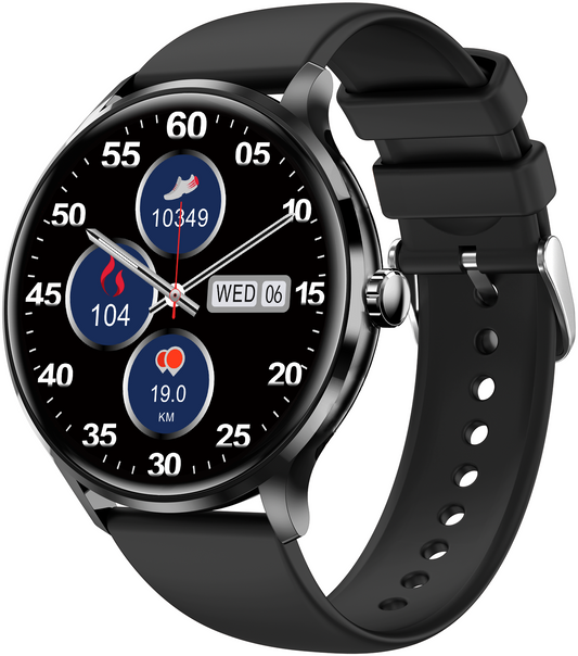 Ceas Smartwatch idealSTORE EvoWatch 2.1, Apel Telefonic, Difuzor Incorporat, HD Voice, Notificari Mesaje, Monitorizare Sanatate, Temperatura Corporala, Management Somn, Vreme, culoare Negru