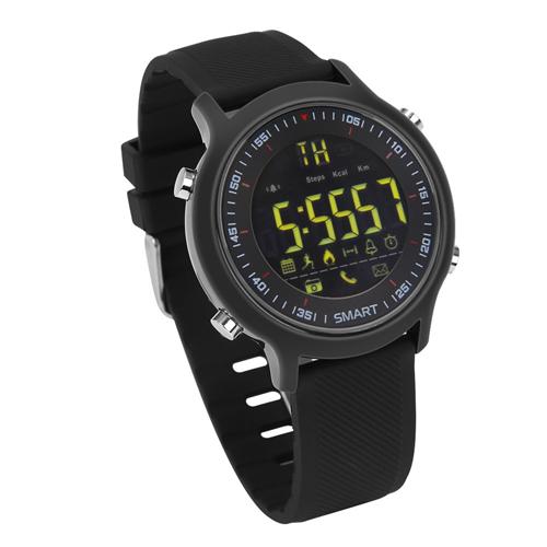 Ceas Smartwatch sport Exodus 2018, OLED display, bluetooth 4.0, compatibil Android / IOS,, WaterProof, Bratara : Silicon, culoare : Negru