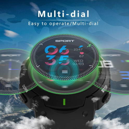 Ceas si Bratara Fitness Smart Frontier 13 2018, Monitorizare Puls, Notificare Apeluri si Mesaje, IP68 Waterproof, Incarcare Magnetica, Culoare Negru