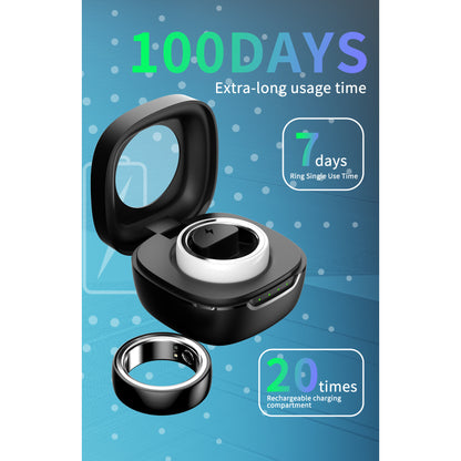 Inel Inteligent Multifunctional Fashion idealSTORE Bluetooth, Monitorizeaza Ritmul Cardiac, Tensiunea Arteriala, Oxigenul din Sange, Temperatura corpului, Somnul, Calorii, Distanta, Miscarea, Multi-Sport, IP68, Otel Inoxidabil-Ceramica, Marime 22 mm