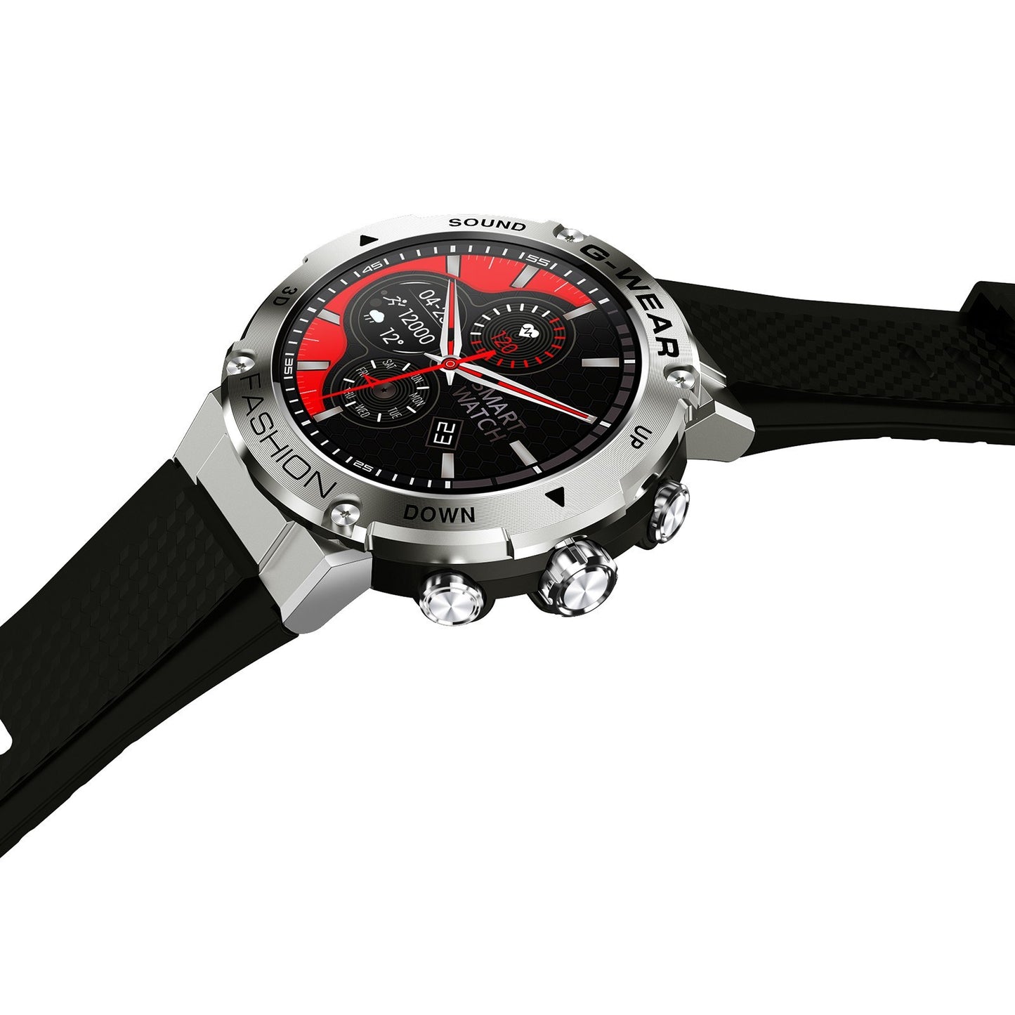 SmartWatch New Fashion idealSTORE, Ecran Complet Tactil 1.32 inch, Apel Bluetooth, Notificari si Momento, Monitorizare Ritm Cardiac/Tensiune Arteriala, Cadrane Personalizate, Moduri Sport, Compatibil iOS si Android, Design Premium