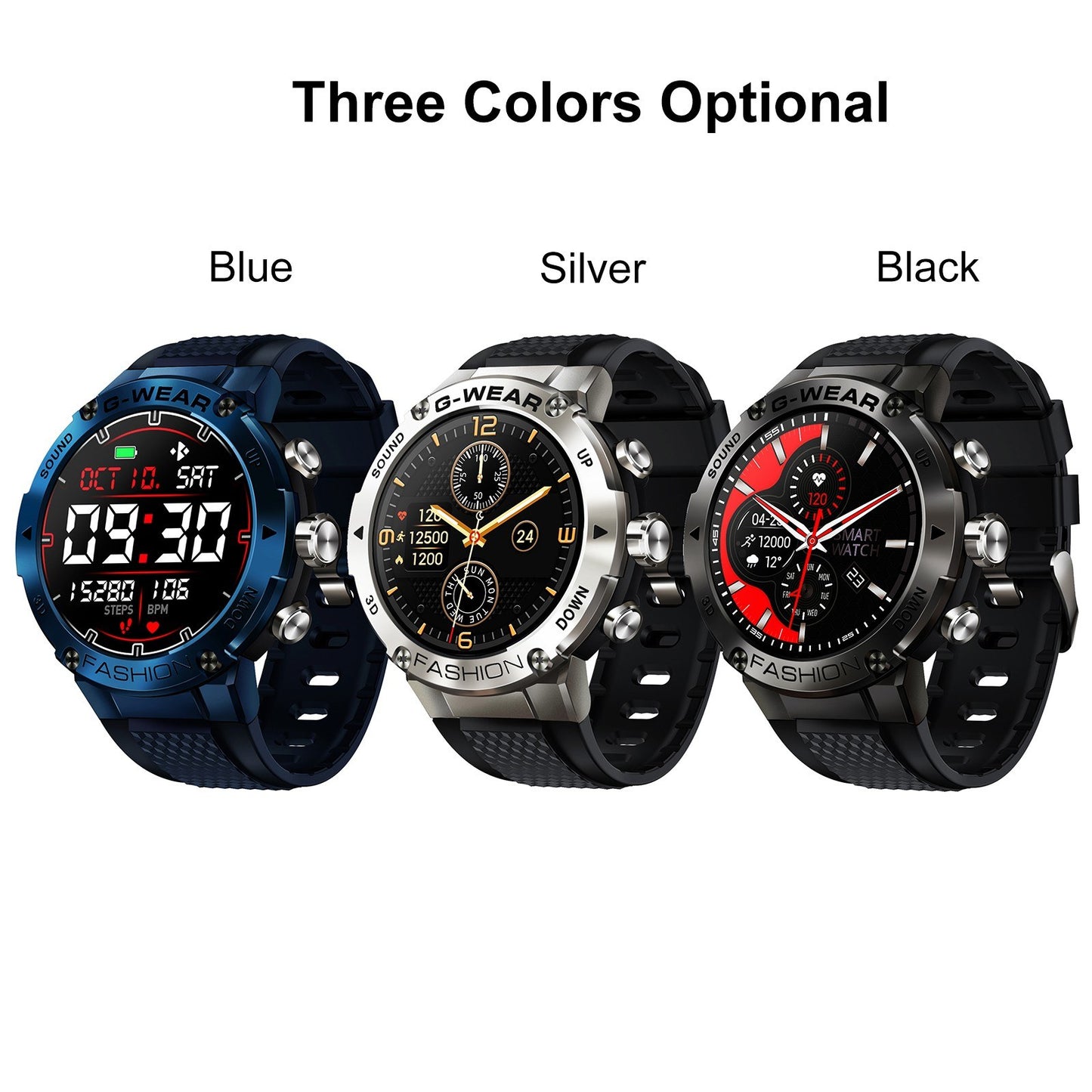 SmartWatch New Fashion idealSTORE, Ecran Complet Tactil 1.32 inch, Apel Bluetooth, Notificari si Momento, Monitorizare Ritm Cardiac/Tensiune Arteriala, Cadrane Personalizate, Moduri Sport, Compatibil iOS si Android, Design Premium