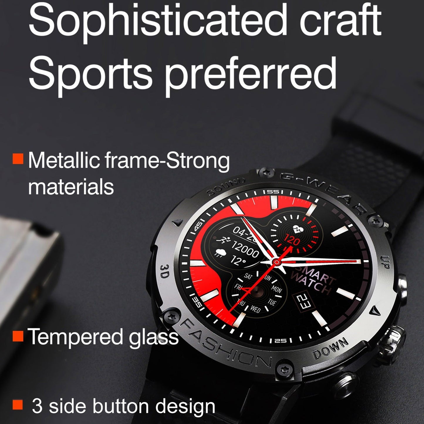 SmartWatch New Fashion idealSTORE, Ecran Complet Tactil 1.32 inch, Apel Bluetooth, Notificari si Momento, Monitorizare Ritm Cardiac/Tensiune Arteriala, Cadrane Personalizate, Moduri Sport, Compatibil iOS si Android, Design Premium