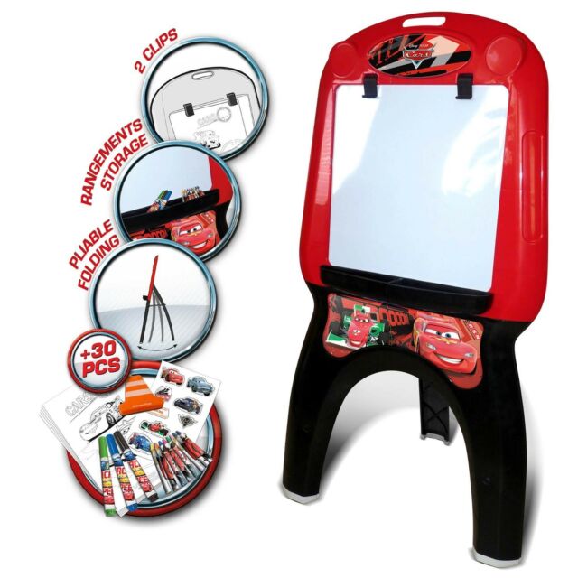 Tabla Creativa Fast Car, Material premium, pliabila, include markeri, radiera, coli, creioane, ideala pentru creativitatea micutului tau, culoare rosie