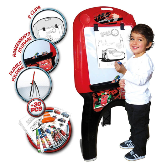 Tabla Creativa Fast Car, Material premium, pliabila, include markeri, radiera, coli, creioane, ideala pentru creativitatea micutului tau, culoare rosie