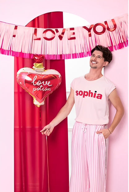 Balon din Folie Love Potion idealSTORE, Dimensiuni 54 x 66 cm, Include pai pentru Umflare, Perfect pentru Valentine's day