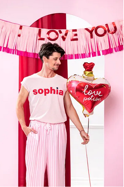 Balon din Folie Love Potion idealSTORE, Dimensiuni 54 x 66 cm, Include pai pentru Umflare, Perfect pentru Valentine's day