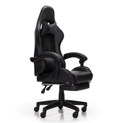 Scaun Gaming Reglabil idealStore eSPORT, Suport pentru Picioare Retractabil, Cotiere reglabile, Perne Confortabile, Modificare inclinatie spatar, Carbon