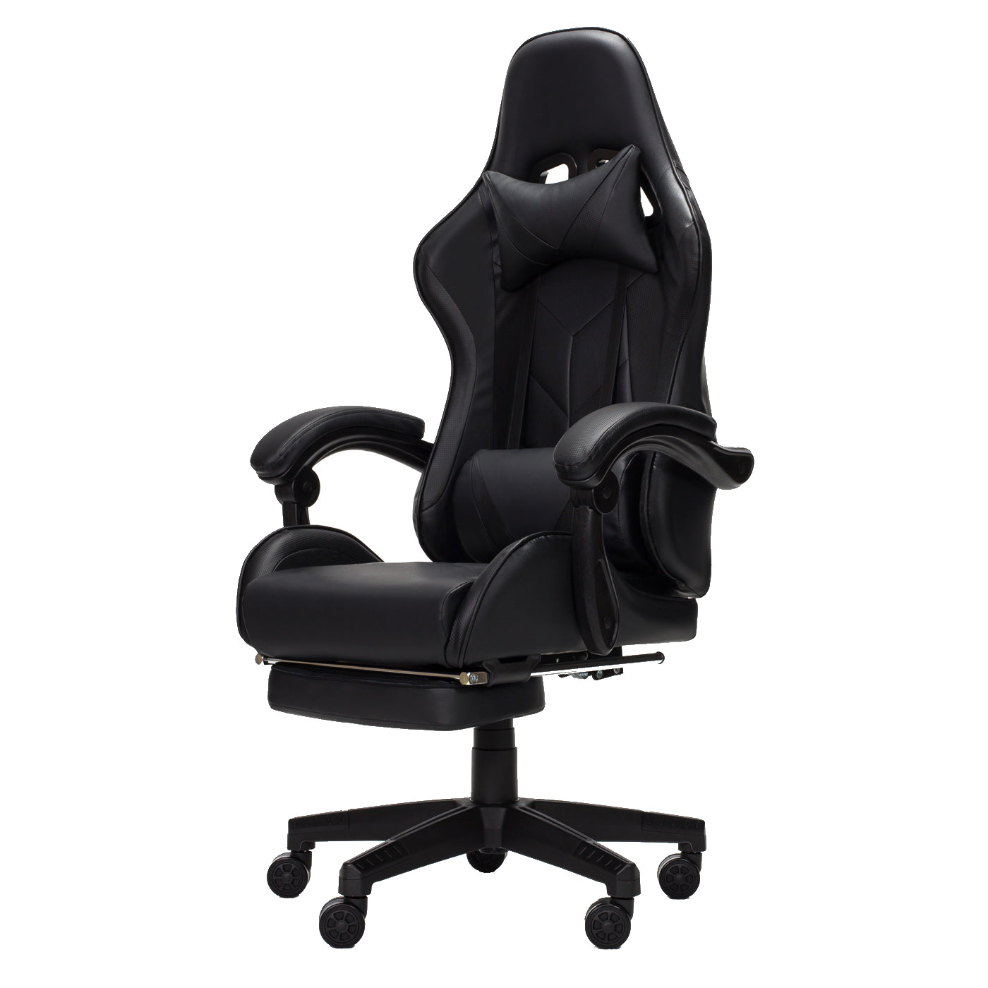 Scaun Gaming Reglabil idealStore eSPORT, Suport pentru Picioare Retractabil, Cotiere reglabile, Perne Confortabile, Modificare inclinatie spatar, Carbon