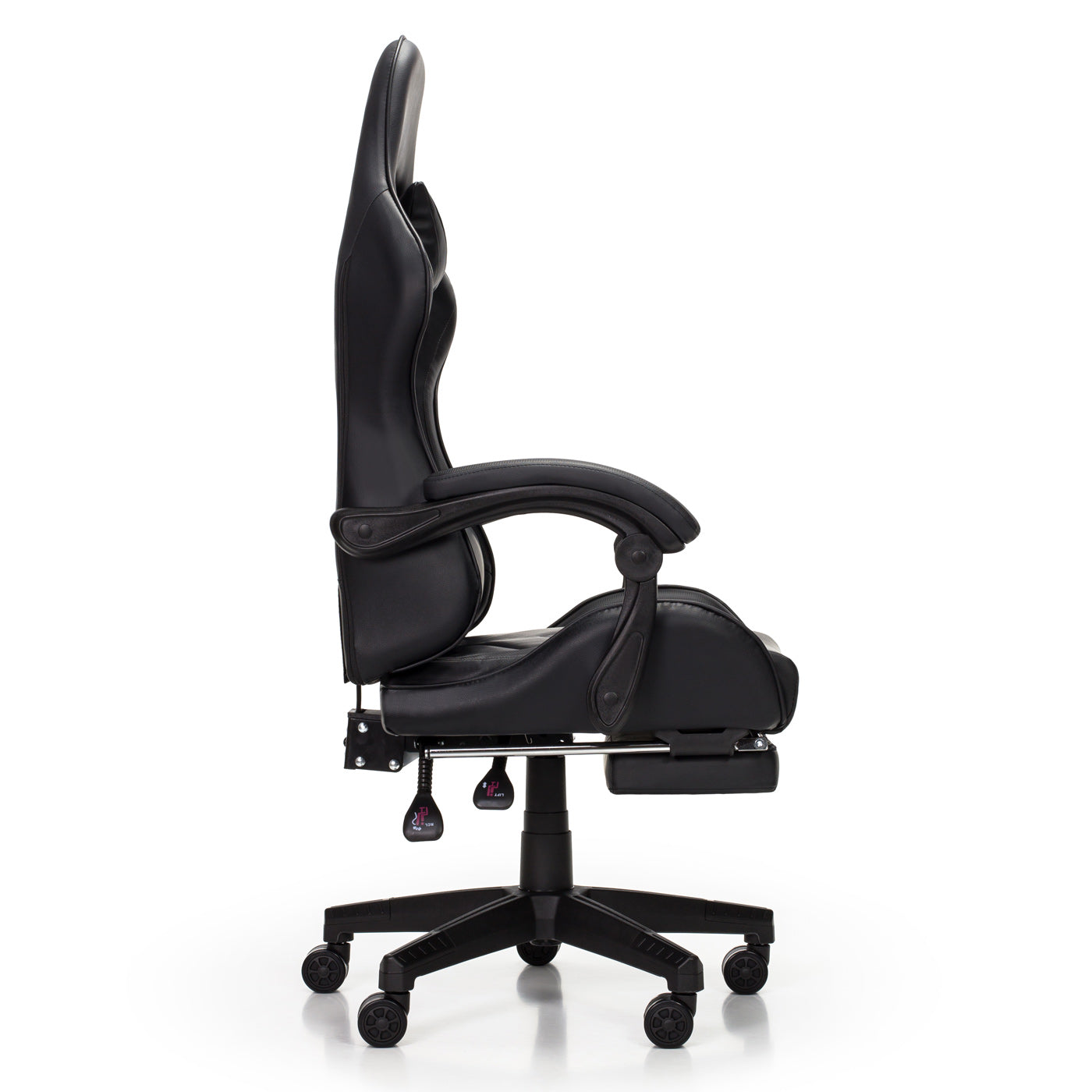 Scaun Gaming Reglabil idealStore eSPORT, Suport pentru Picioare Retractabil, Cotiere reglabile, Perne Confortabile, Modificare inclinatie spatar, Carbon