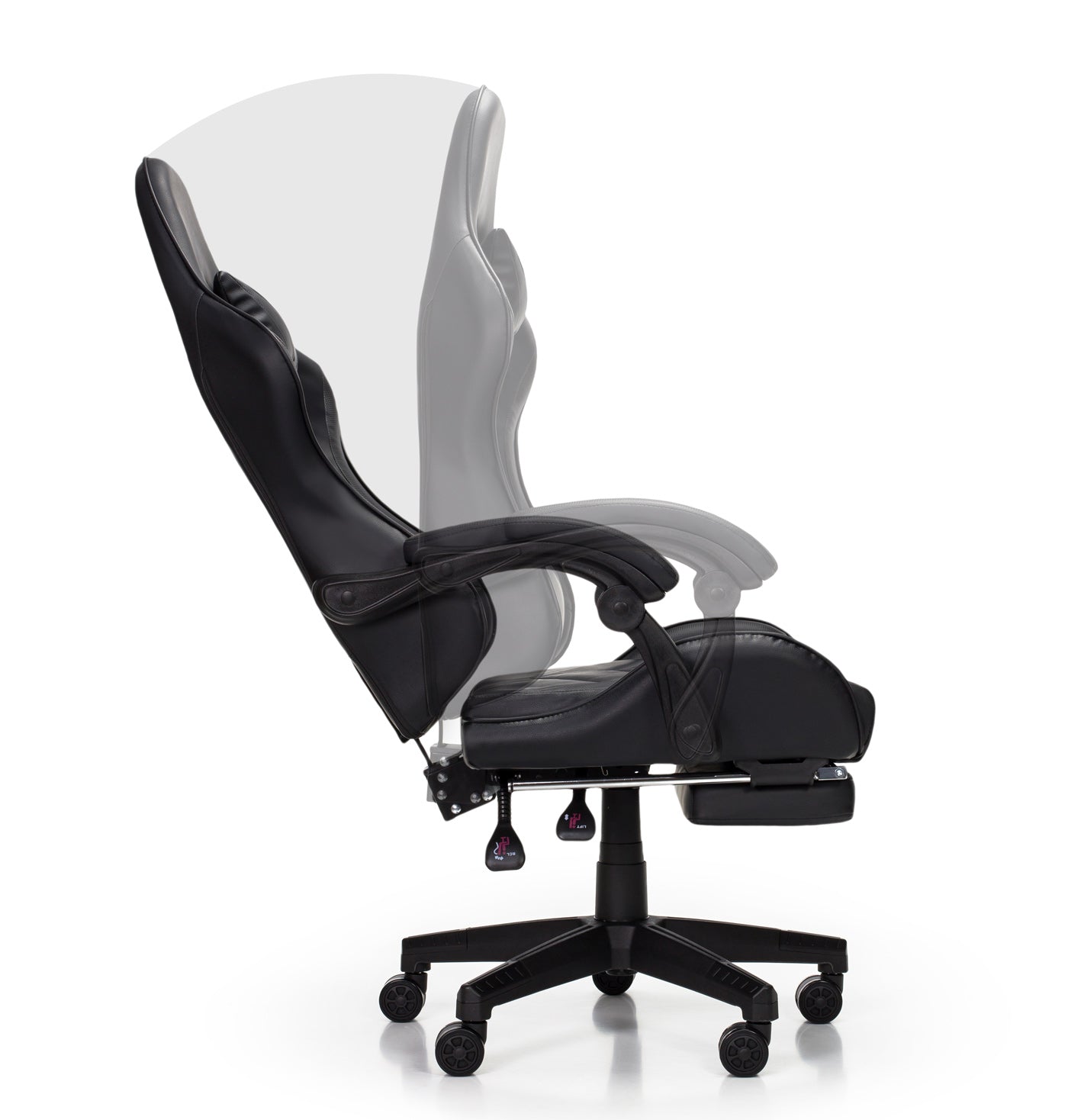 Scaun Gaming Reglabil idealStore eSPORT, Suport pentru Picioare Retractabil, Cotiere reglabile, Perne Confortabile, Modificare inclinatie spatar, Carbon