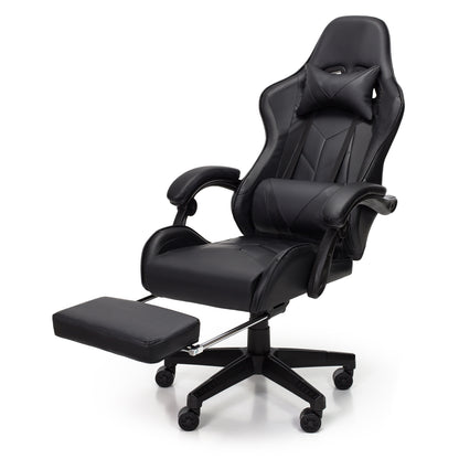 Scaun Gaming Reglabil idealStore eSPORT, Suport pentru Picioare Retractabil, Cotiere reglabile, Perne Confortabile, Modificare inclinatie spatar, Carbon