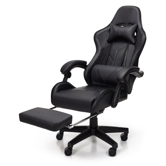 Scaun Gaming Reglabil idealStore eSPORT, Suport pentru Picioare Retractabil, Cotiere reglabile, Perne Confortabile, Modificare inclinatie spatar, Carbon