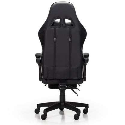 Scaun Gaming Reglabil idealStore eSPORT, Suport pentru Picioare Retractabil, Cotiere reglabile, Perne Confortabile, Modificare inclinatie spatar, Carbon