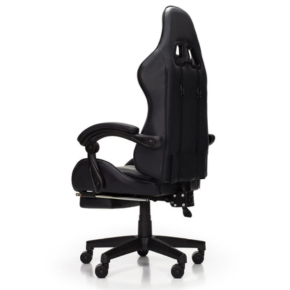 Scaun Gaming Reglabil idealStore eSPORT, Suport pentru Picioare Retractabil, Cotiere reglabile, Perne Confortabile, Modificare inclinatie spatar, Carbon