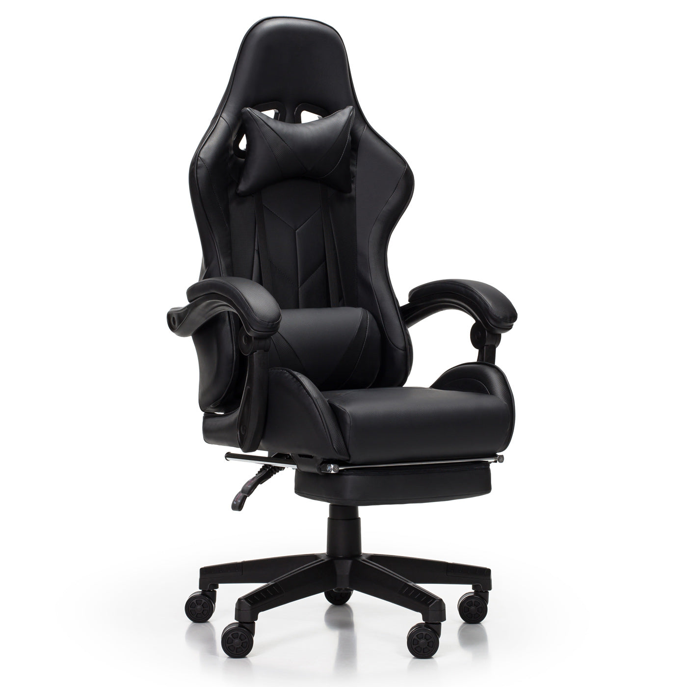 Scaun Gaming Reglabil idealStore eSPORT, Suport pentru Picioare Retractabil, Cotiere reglabile, Perne Confortabile, Modificare inclinatie spatar, Carbon