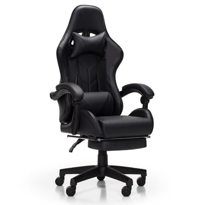 Scaun Gaming Reglabil idealStore eSPORT, Suport pentru Picioare Retractabil, Cotiere reglabile, Perne Confortabile, Modificare inclinatie spatar, Carbon