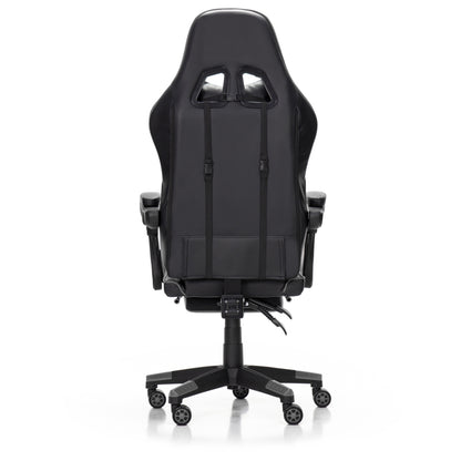 Scaun Gaming Reglabil idealStore eSPORT, Suport pentru Picioare Retractabil, Cotiere reglabile, Perne Confortabile, Modificare inclinatie spatar, Negru Gri