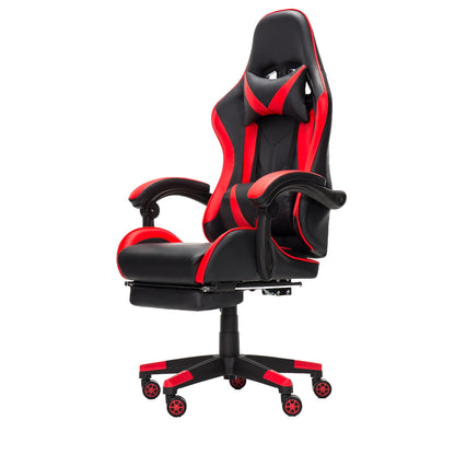 Scaun Gaming Reglabil idealStore eSPORT, Suport pentru Picioare Retractabil, Cotiere reglabile, Perne Confortabile, Modificare inclinatie spatar, Red Black