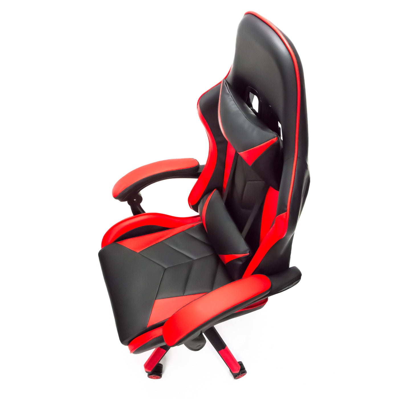 Scaun Gaming Reglabil idealStore eSPORT, Suport pentru Picioare Retractabil, Cotiere reglabile, Perne Confortabile, Modificare inclinatie spatar, Red Black