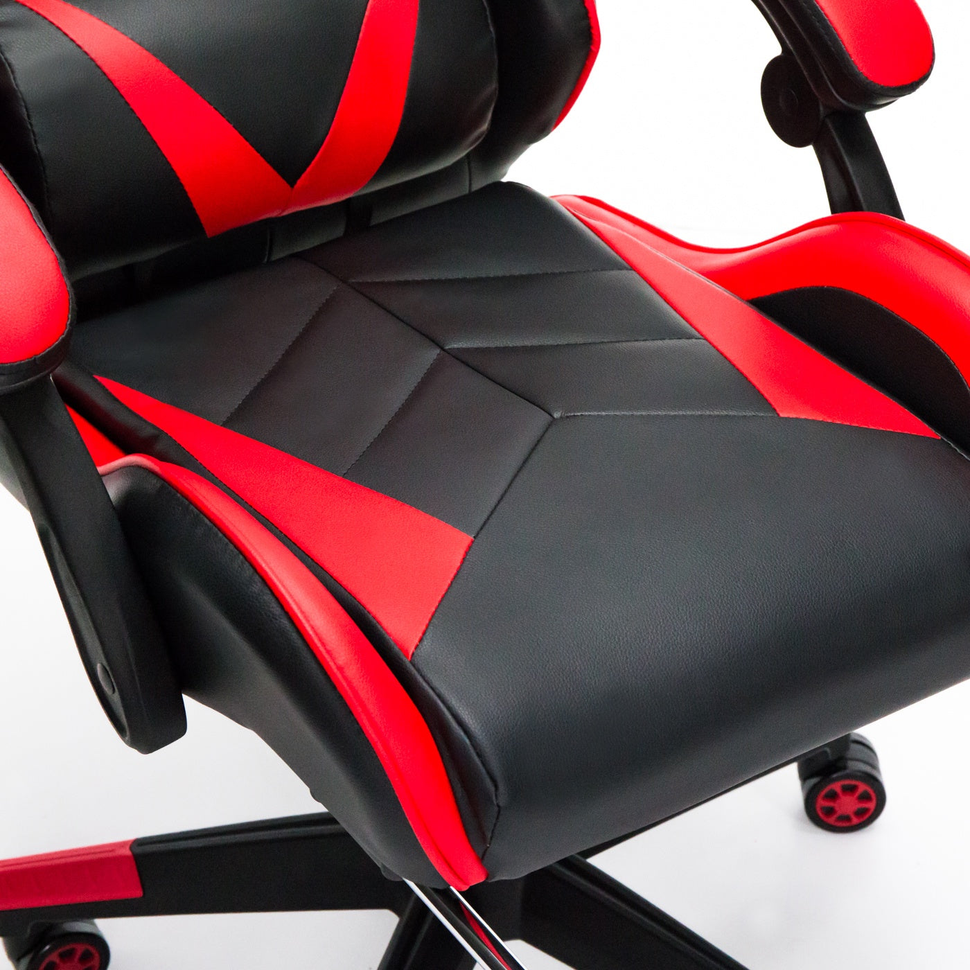 Scaun Gaming Reglabil idealStore eSPORT, Suport pentru Picioare Retractabil, Cotiere reglabile, Perne Confortabile, Modificare inclinatie spatar, Red Black