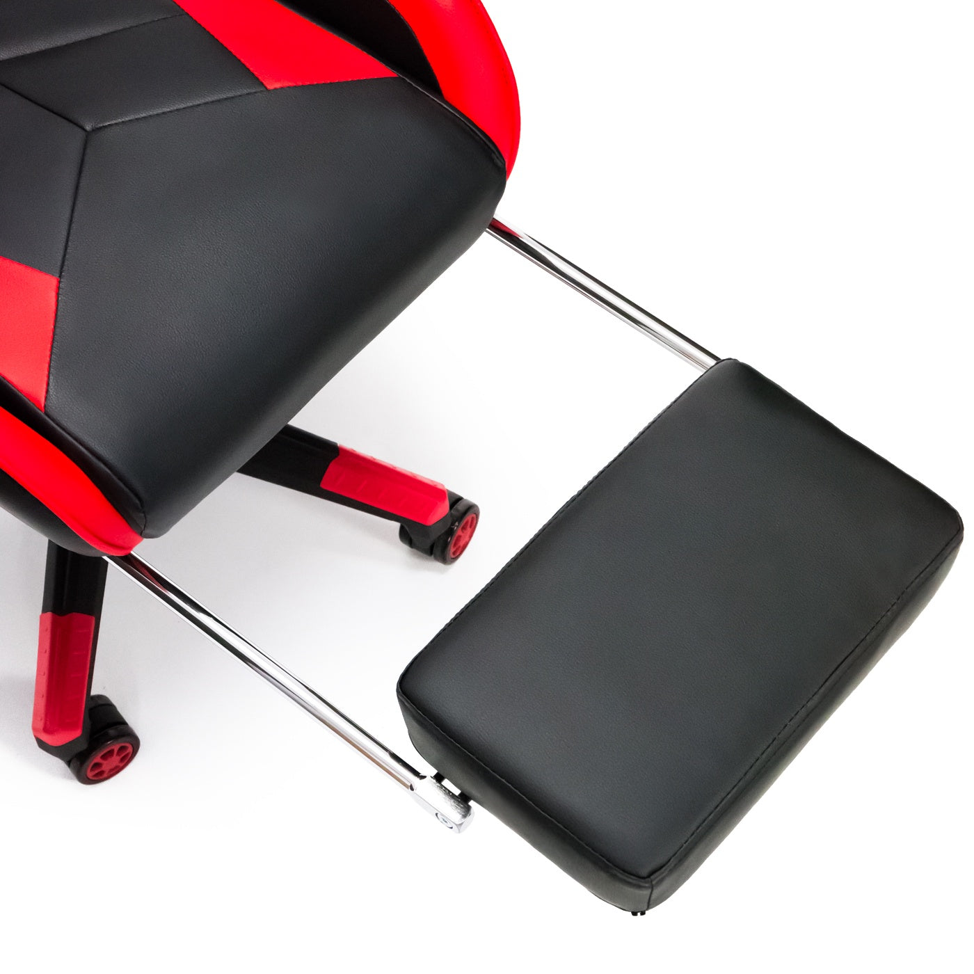 Scaun Gaming Reglabil idealStore eSPORT, Suport pentru Picioare Retractabil, Cotiere reglabile, Perne Confortabile, Modificare inclinatie spatar, Red Black