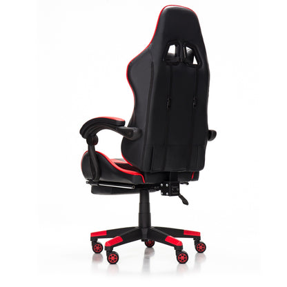 Scaun Gaming Reglabil idealStore eSPORT, Suport pentru Picioare Retractabil, Cotiere reglabile, Perne Confortabile, Modificare inclinatie spatar, Red Black
