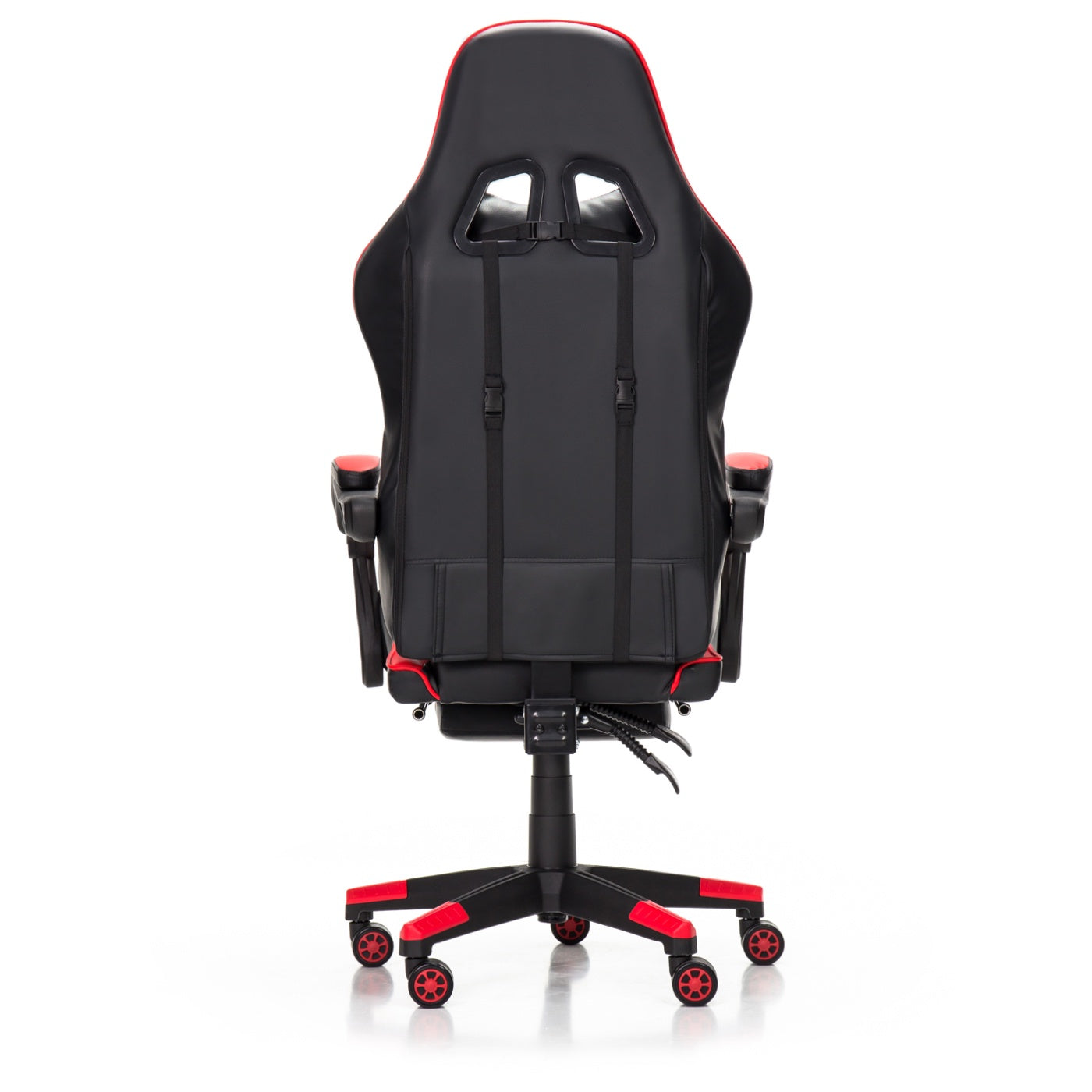 Scaun Gaming Reglabil idealStore eSPORT, Suport pentru Picioare Retractabil, Cotiere reglabile, Perne Confortabile, Modificare inclinatie spatar, Red Black