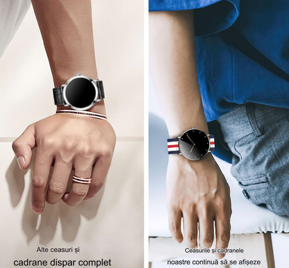 Smartwatch idealSTORE FineTouch2.1, Ecran Amoled, Ultra Subtire, Monitor de Sanatate, 22 Moduri Sport, 30 zile Standby, Buton Lateral, Senzor de Oxigen, Monitorizare Ritm Cardiac, Somn, Respiratie, Bratara Metalica Gold