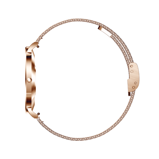 Smartwatch idealSTORE FineTouch2.1, Ecran Amoled, Ultra Subtire, Monitor de Sanatate, 22 Moduri Sport, 30 zile Standby, Buton Lateral, Senzor de Oxigen, Monitorizare Ritm Cardiac, Somn, Respiratie, Bratara Metalica Gold