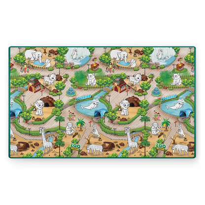 Covor de joaca termorezistent din spuma pentru camera copiilor ideal STORE First Steps, posibilitatea de a Desena, pliabil, 200x120, Sistem antialunecare, protectie impotriva loviturilor, verde