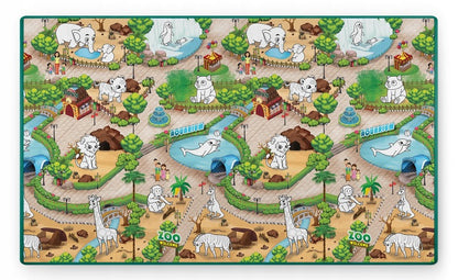 Covor de joaca termorezistent din spuma pentru camera copiilor ideal STORE First Steps, posibilitatea de a Desena, pliabil, 200x120, Sistem antialunecare, protectie impotriva loviturilor, verde