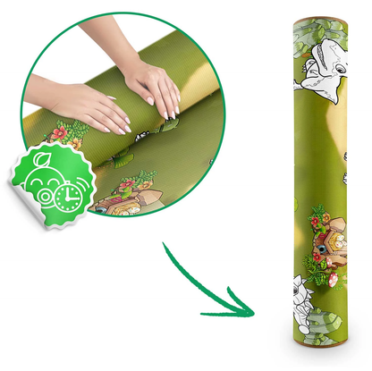 Covor de joaca termorezistent din spuma pentru camera copiilor ideal STORE First Steps, posibilitatea de a Desena, pliabil, 120x90, Sistem antialunecare, protectie impotriva loviturilor, verde