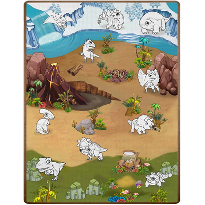 Covor de joaca termorezistent din spuma pentru camera copiilor ideal STORE First Steps, posibilitatea de a Desena, pliabil, 120x90, Sistem antialunecare, protectie impotriva loviturilor, verde