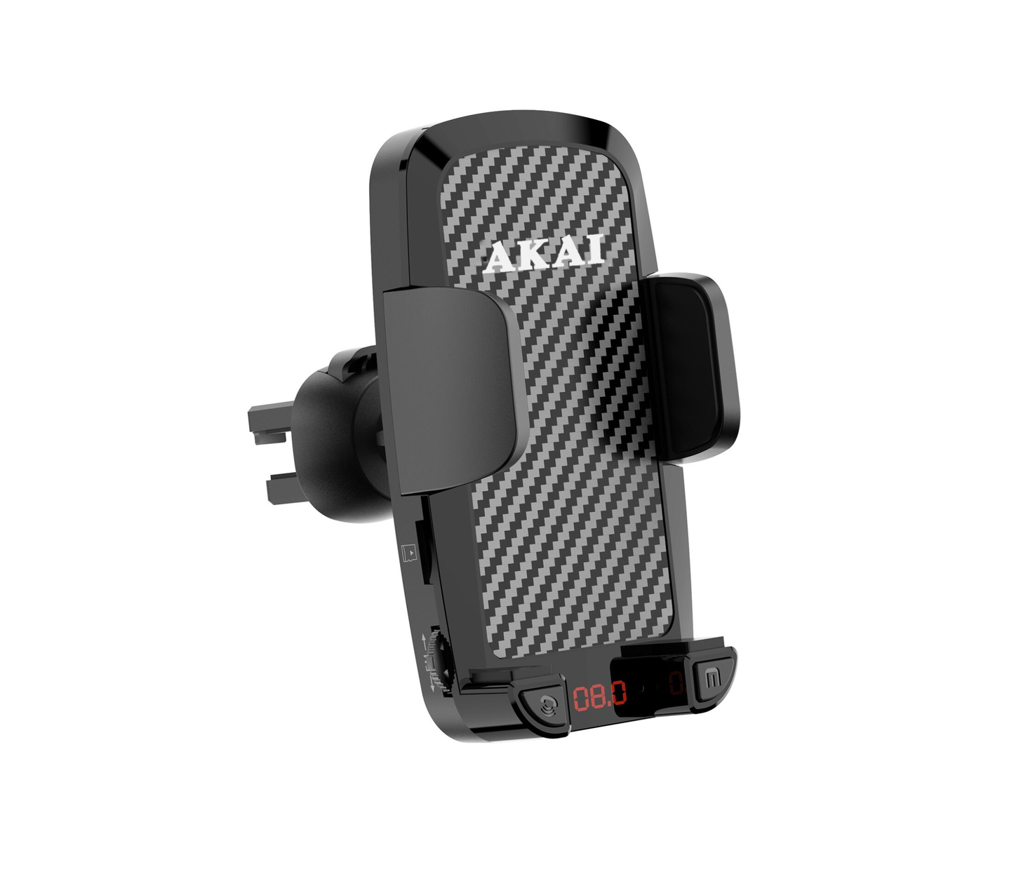 Suport de telefon auto idealSTORE, Cu functie de transmitator FM, Incarcator USB, Functie bluetooth, Iesire alimentare 5V