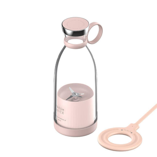 Mini Blender Electric FreshMix Pink IdealStore Portabil, Incarcare Magnetica Wireless, 4 Lame din otel inoxidabil 3D, Capacitate 350 ml, Putere 20.000 rpm, Usor de curatat, 3 viteze de mixare