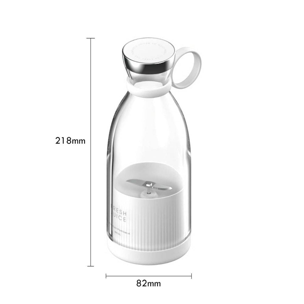 Mini Blender Electric FreshMix White IdealStore Portabil, Incarcare Magnetica Wireless, 4 Lame din otel inoxidabil 3D, Capacitate 350 ml, Putere 20.000 rpm, Usor de curatat, 3 viteze de mixare