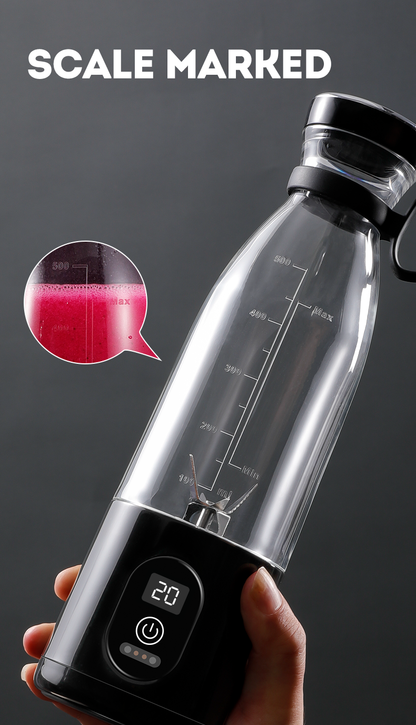 Mini Blender Electric Profesional Fruit Juicer Pink IdealStore Portabil, Incarcare Magnetica Wireless,3 Lame din otel inoxidabil 3D, Capacitate 650 ml, Putere 22.000 rpm, Usor de curatat, 3 viteze de mixare